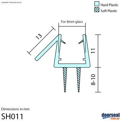 SH011 Shower Screen Seal (8mm glass)